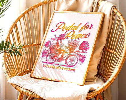 Affiche hippie années 80, tableau paix intérieure, poster inspirant Essences Agape