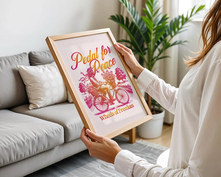 Affiche hippie années 80, tableau paix intérieure, poster inspirant Essences Agape