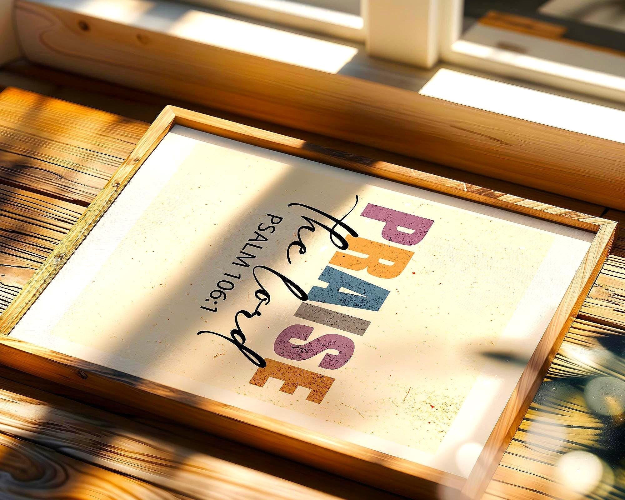 Affiche louange chrétienne, poster biblique, art foi, cadeau gratitude - Essences Agape 57606283