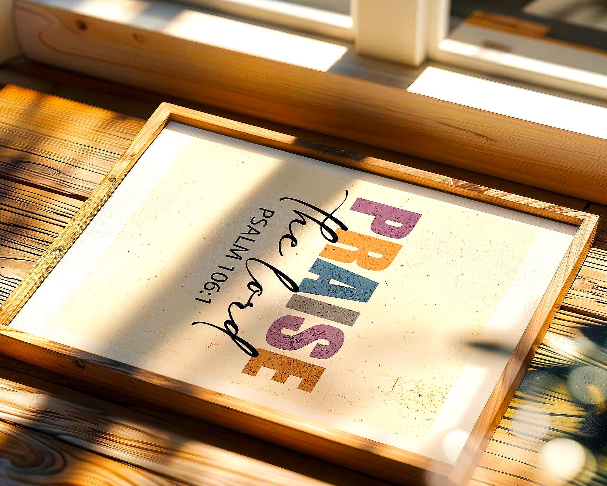 Affiche louange chrétienne, poster biblique, art foi, cadeau gratitude - Essences Agape 57606283