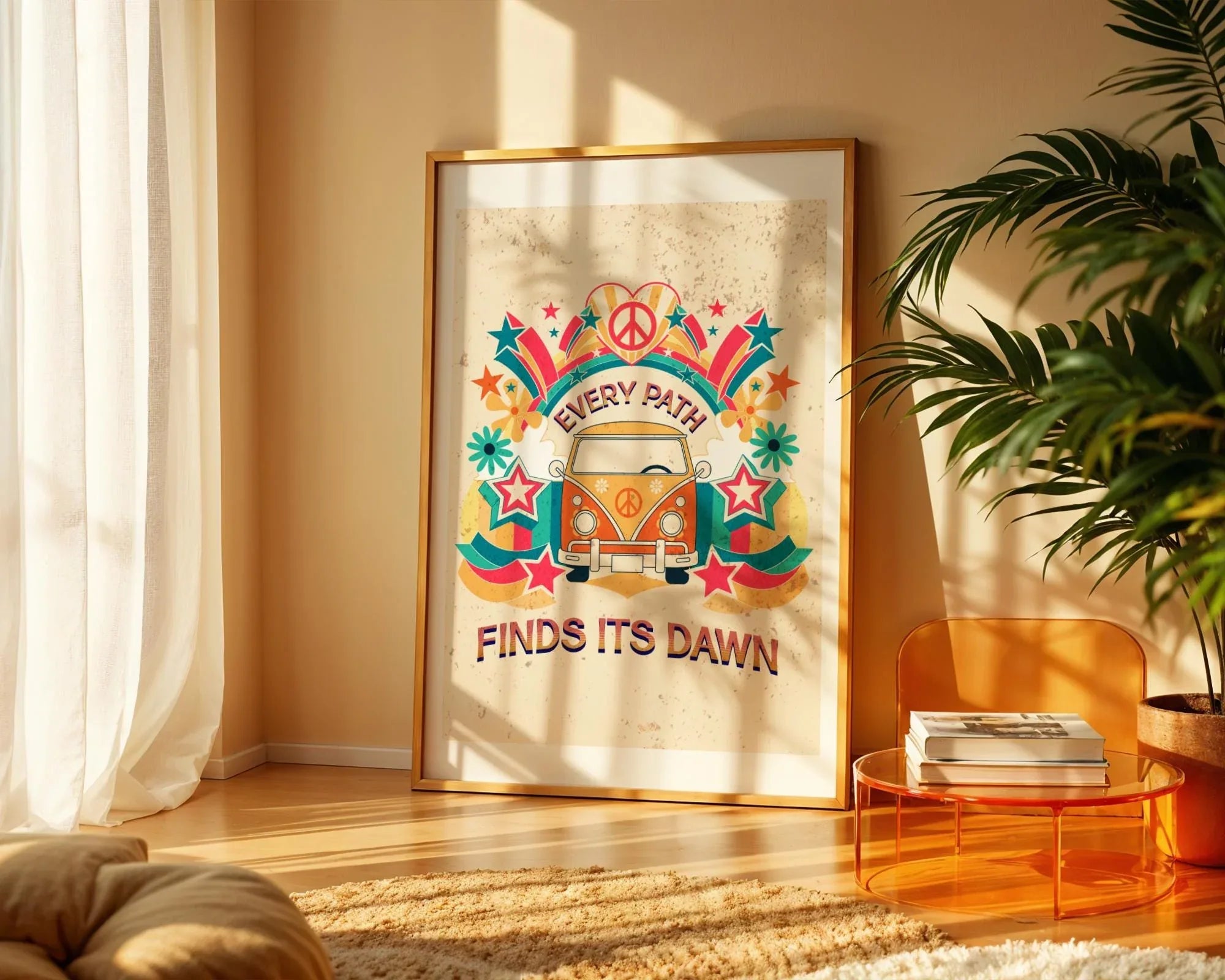 Affiche méditation yoga, poster voyage spirituel, art hippie, positif Essences Agape