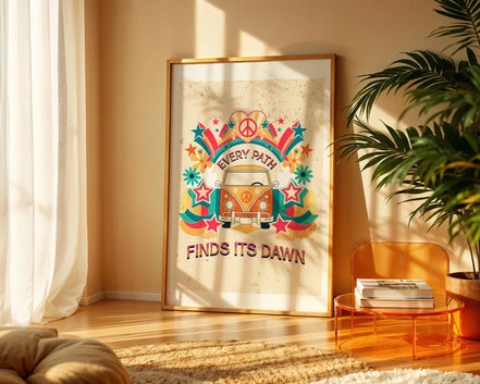 Affiche méditation yoga, poster voyage spirituel, art hippie, positif Essences Agape