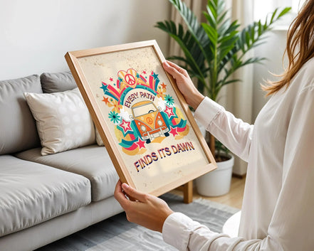 Affiche méditation yoga, poster voyage spirituel, art hippie, positif Essences Agape