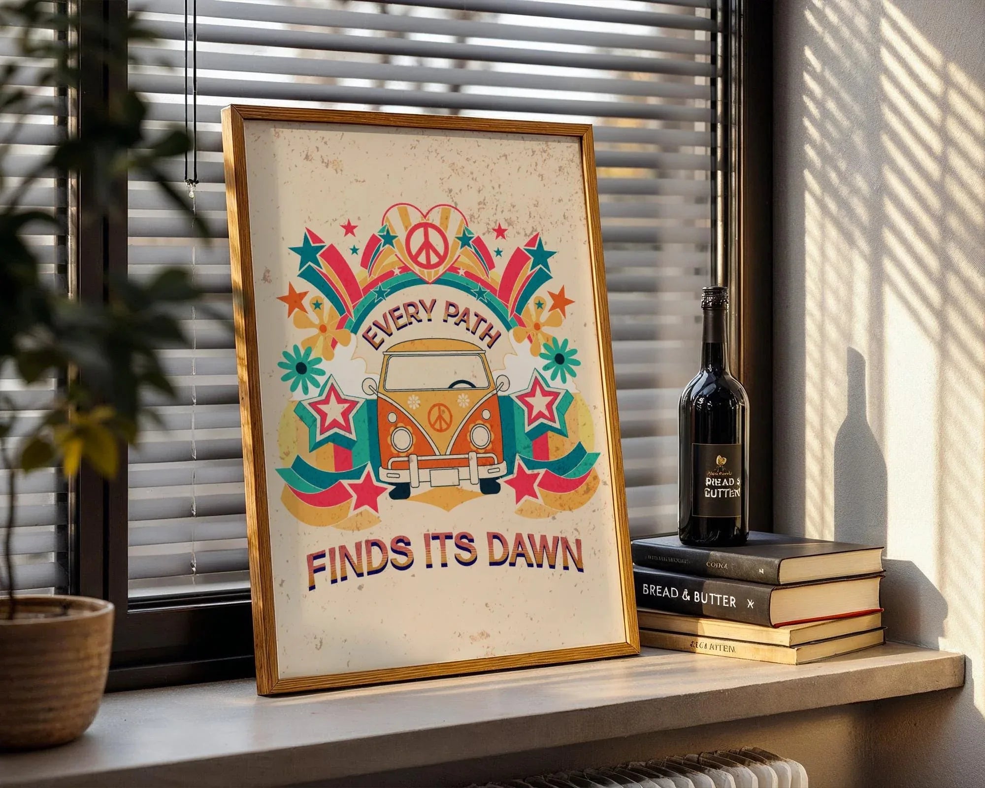 Affiche méditation yoga, poster voyage spirituel, art hippie, positif Essences Agape