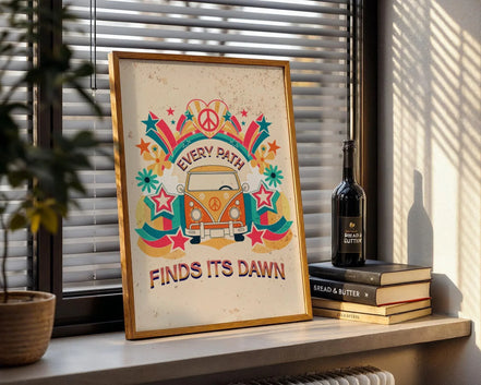 Affiche méditation yoga, poster voyage spirituel, art hippie, positif Essences Agape