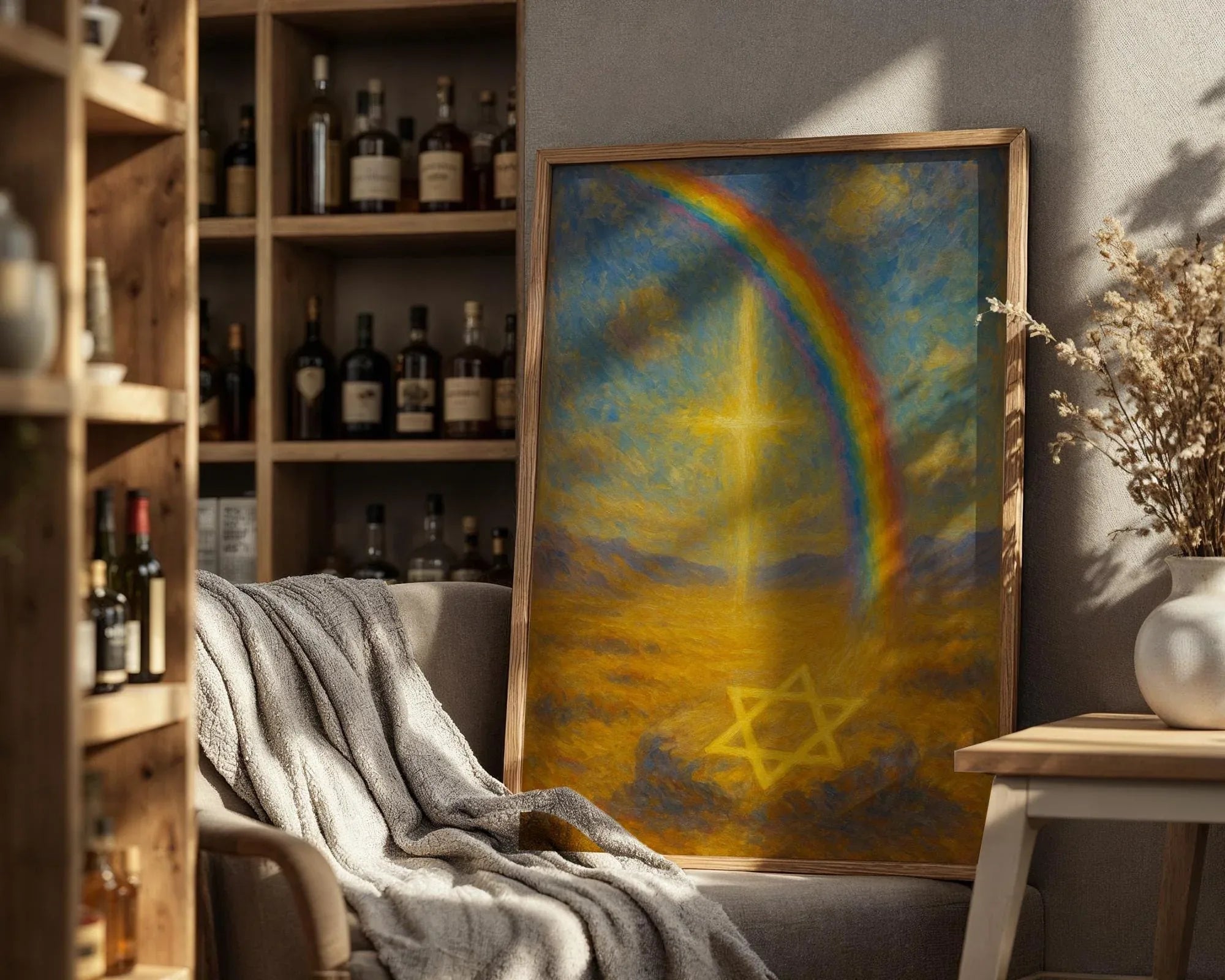 Affiche positive motivation juive, peinture française art, mentale Essences Agape