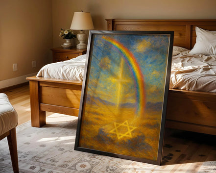 Affiche positive motivation juive, peinture française art, mentale Essences Agape