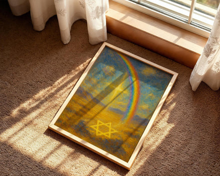 Affiche positive motivation juive, peinture française art, mentale Essences Agape