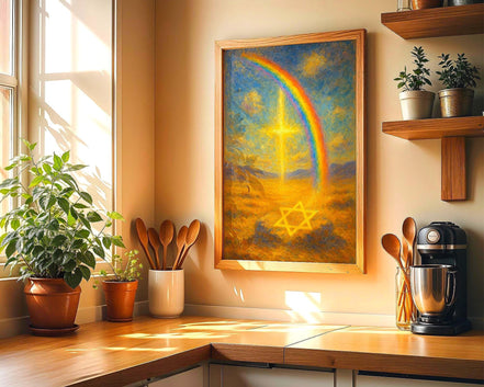 Affiche positive motivation juive, peinture française art, mentale Essences Agape