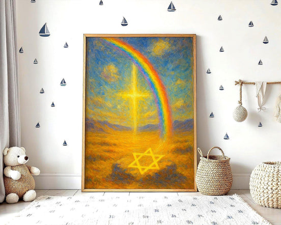Affiche positive motivation juive, peinture française art, mentale Essences Agape