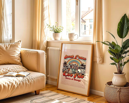 Affiche poster hippie, art de la paix, univers ésotérique, gratitude - Essences Agape 54892401