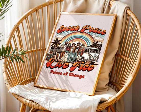 Affiche poster hippie, art de la paix, univers ésotérique, gratitude - Essences Agape 91034357