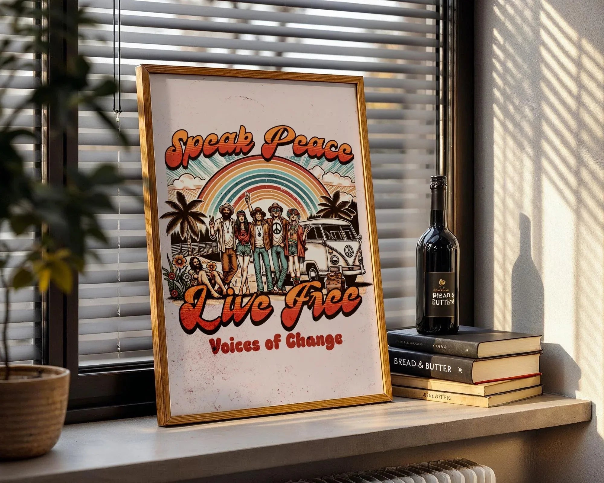 Affiche poster hippie, art de la paix, univers ésotérique, gratitude - Essences Agape 34678841