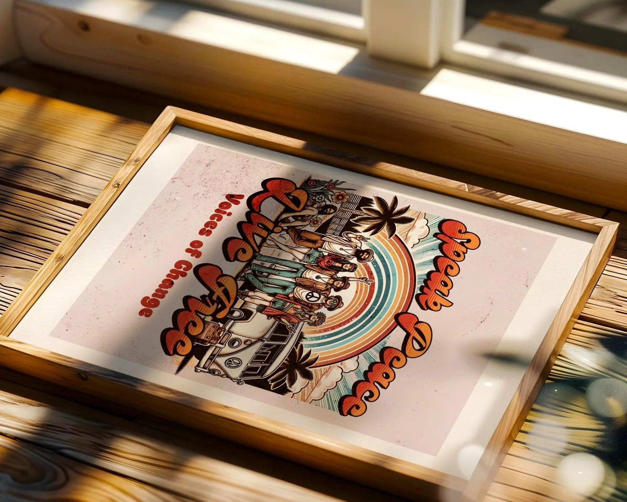 Affiche poster hippie, art de la paix, univers ésotérique, gratitude - Essences Agape 88614772