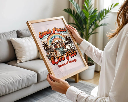 Affiche poster hippie, art de la paix, univers ésotérique, gratitude - Essences Agape 45971439