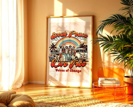 Affiche poster hippie, art de la paix, univers ésotérique, gratitude - Essences Agape 18640001