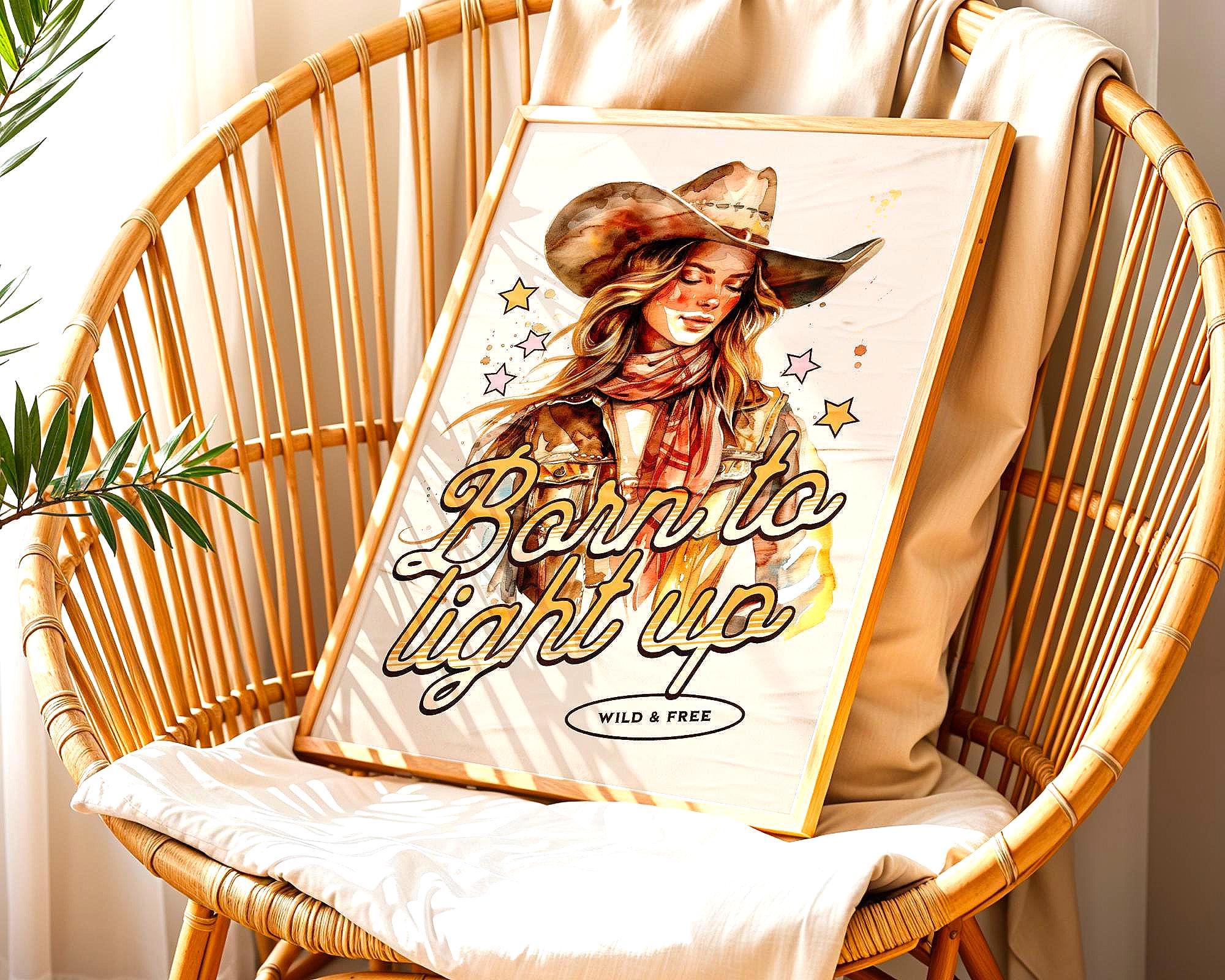 Affiche poster inspiration, art cowboy, positive, cadeau motivation - Essences Agape 69476352