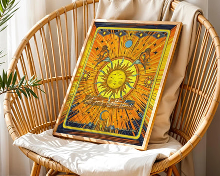 Affiche poster solaire, art spirituel, développement personnel Essences Agape