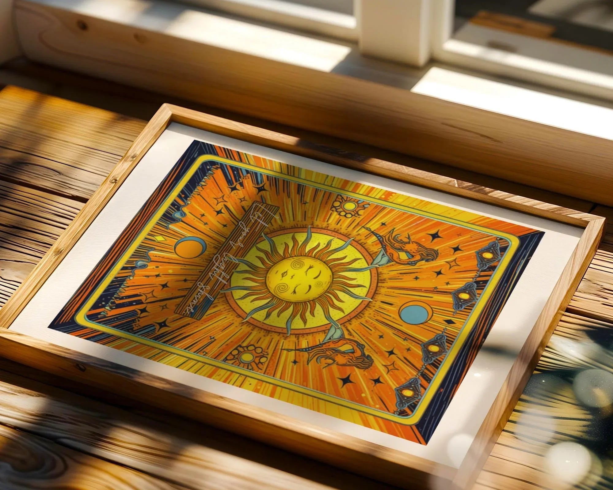 Affiche poster solaire, art spirituel, développement personnel Essences Agape