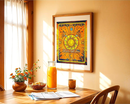 Affiche poster solaire, art spirituel, développement personnel Essences Agape