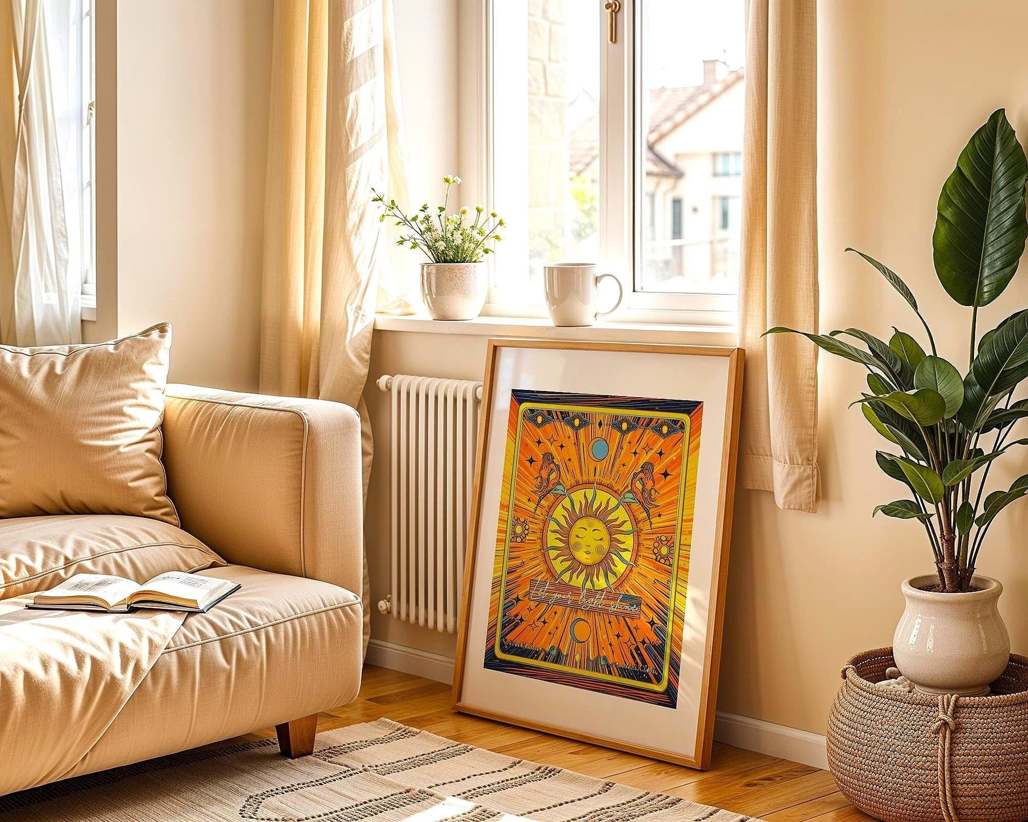 Affiche poster solaire, art spirituel, développement personnel Essences Agape