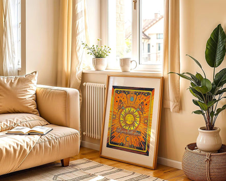 Affiche poster solaire, art spirituel, développement personnel Essences Agape