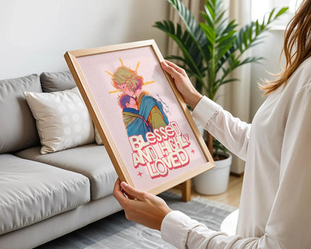 Affiche poster spirituel, art familial imprimable, cadeau mère enfant - Essences Agape 12944088