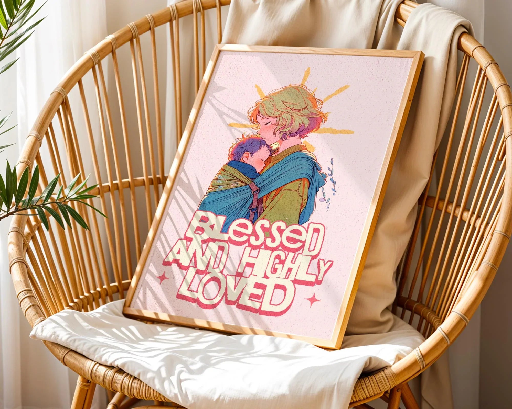 Affiche poster spirituel, art familial imprimable, cadeau mère enfant - Essences Agape 26164062