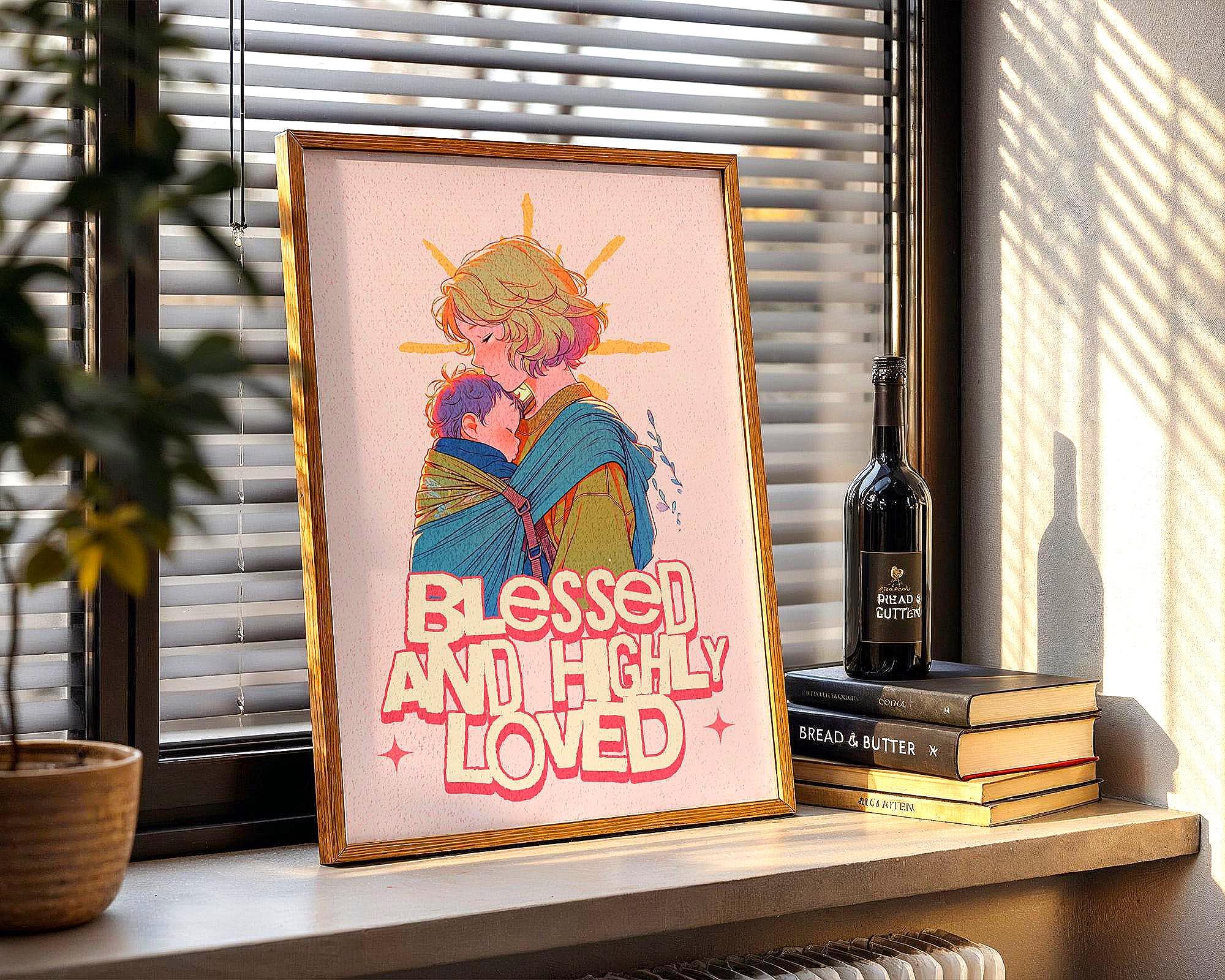 Affiche poster spirituel, art familial imprimable, cadeau mère enfant - Essences Agape 58962871