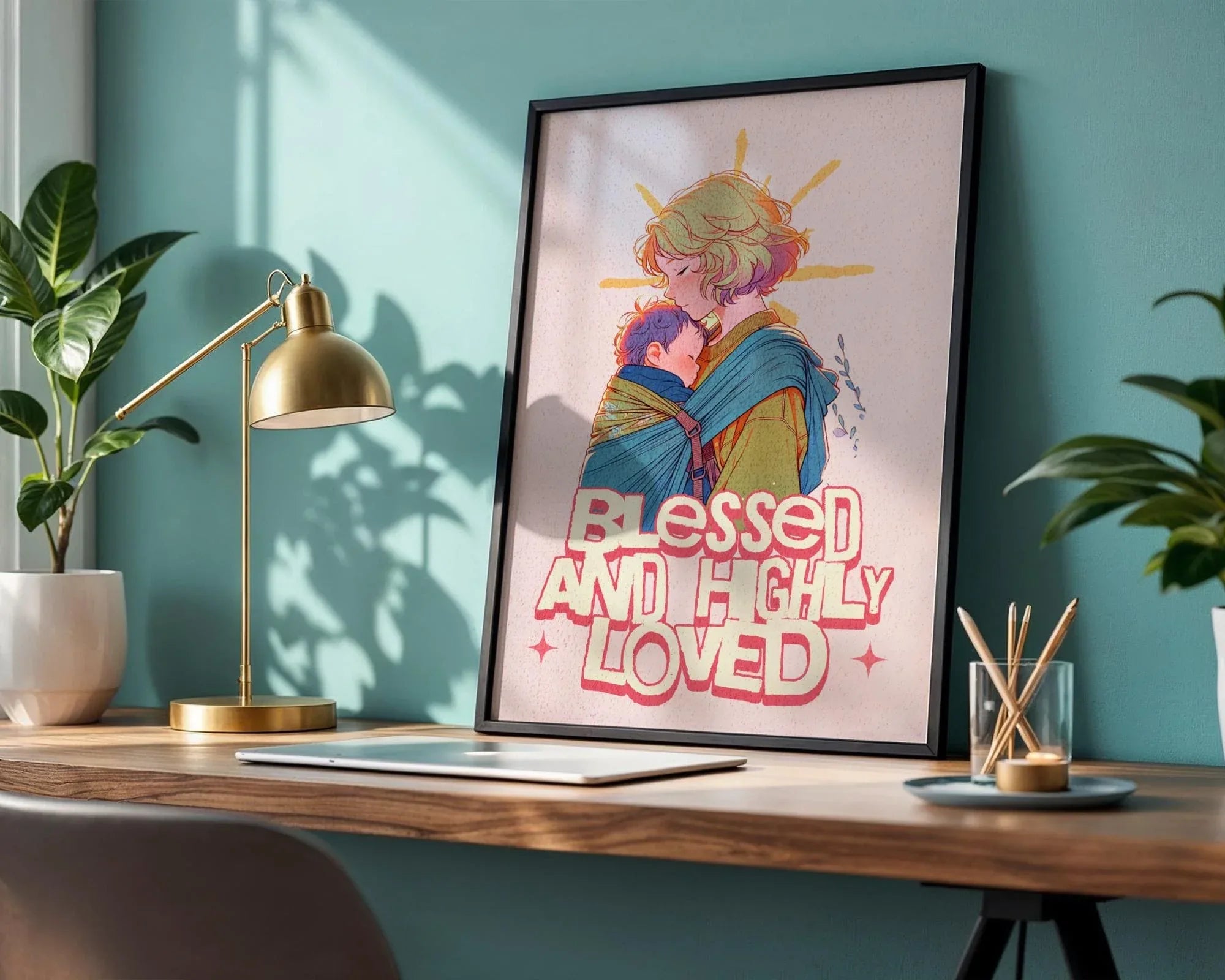 Affiche poster spirituel, art familial imprimable, cadeau mère enfant - Essences Agape 80431422