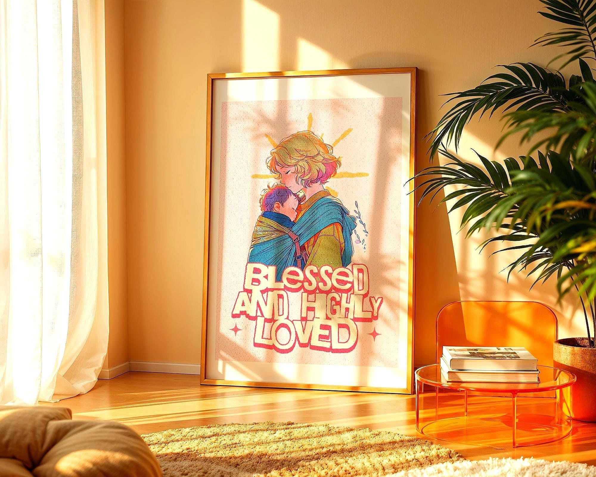 Affiche poster spirituel, art familial imprimable, cadeau mère enfant - Essences Agape 14875625