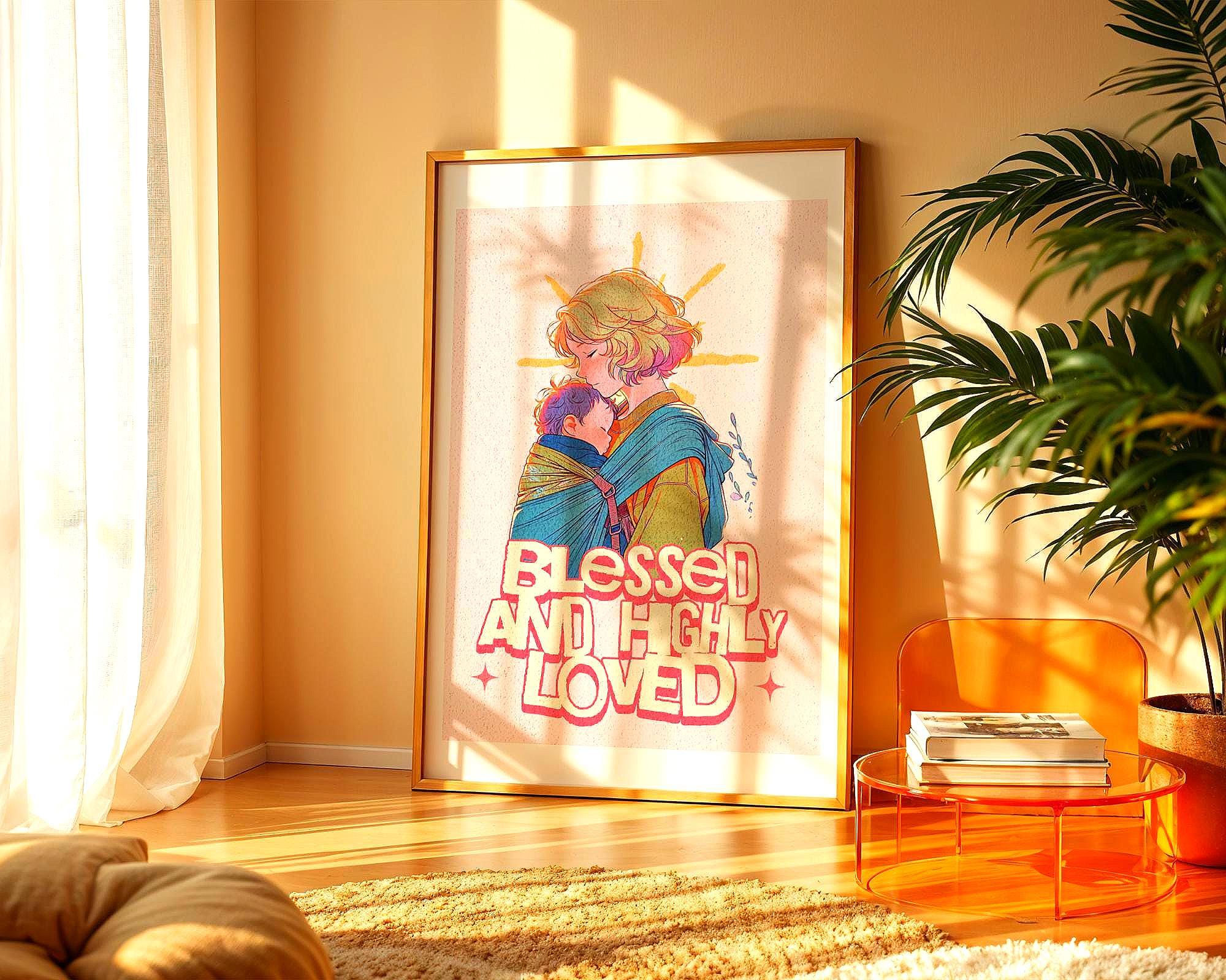 Affiche poster spirituel, art familial imprimable, cadeau mère enfant - Essences Agape 14875625