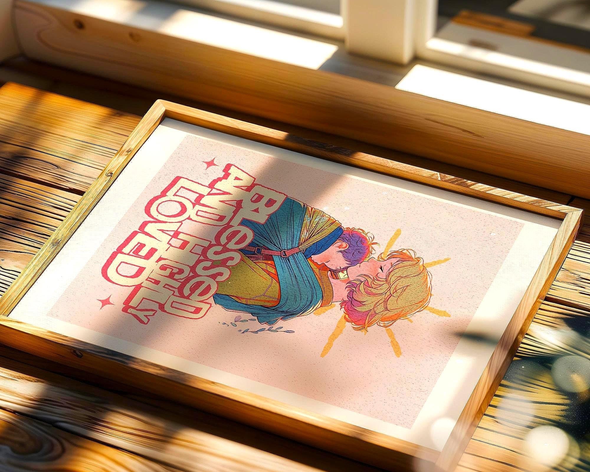 Affiche poster spirituel, art familial imprimable, cadeau mère enfant - Essences Agape 75202363
