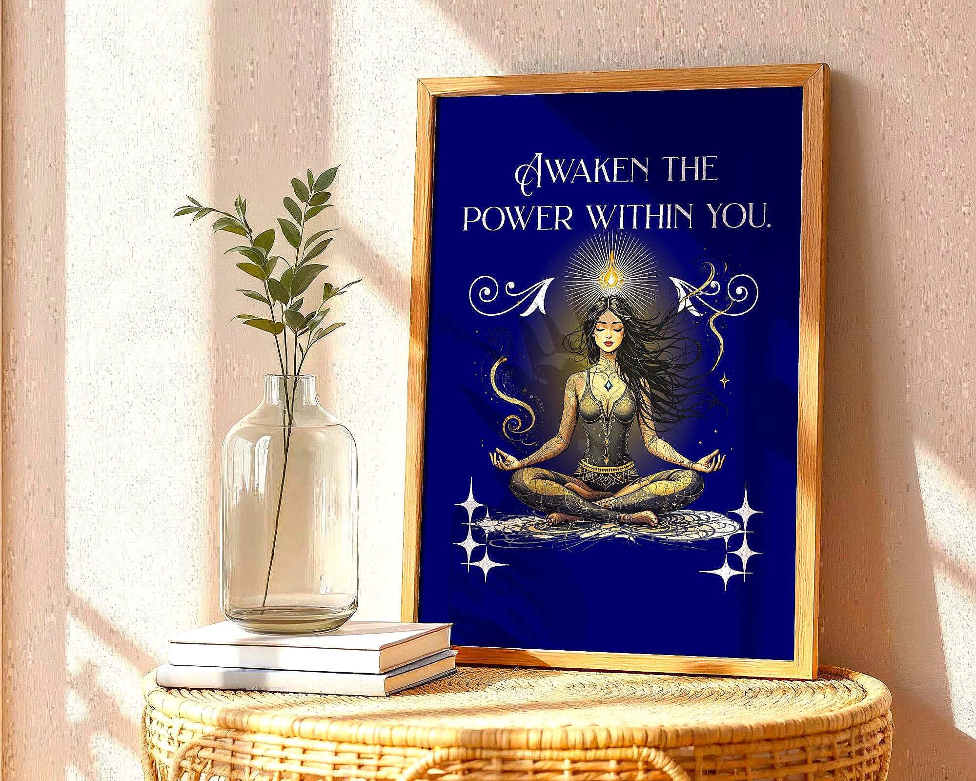 Affiche poster spirituel, cadeau, art yoga affirmation, bien-être - Essences Agape 30826165
