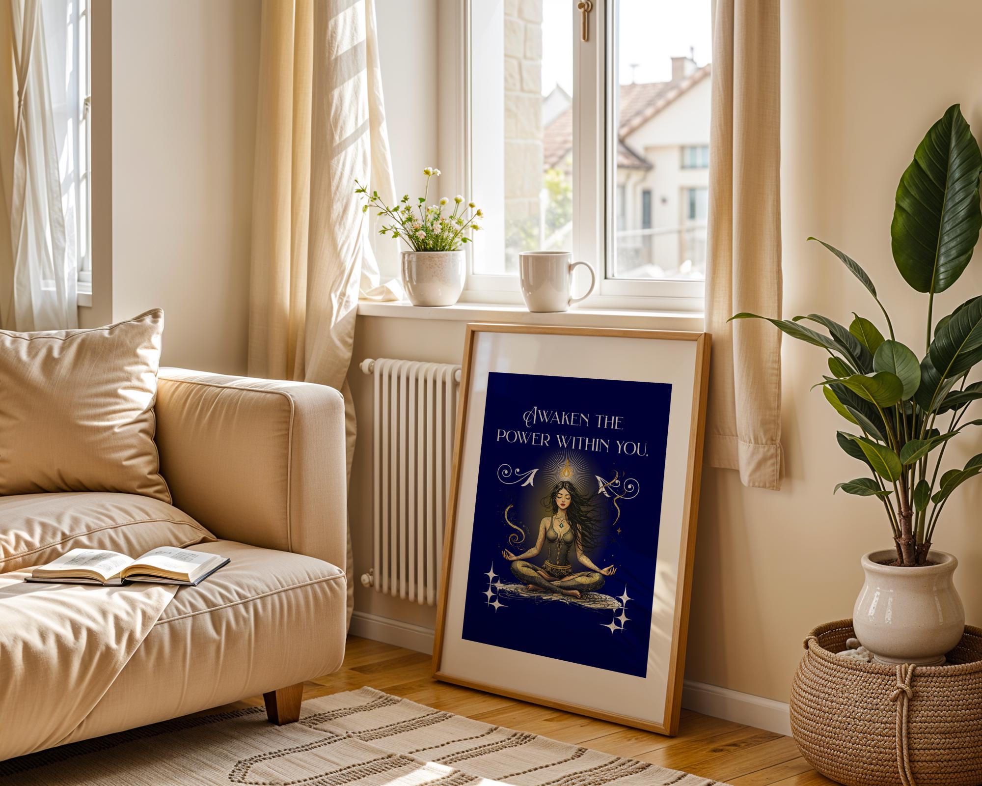 Affiche poster spirituel, cadeau, art yoga affirmation, bien-être - Essences Agape 94667033