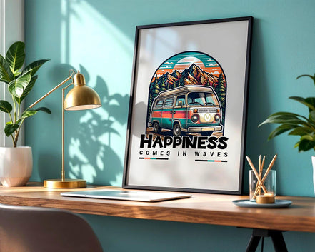 Affiche poster voyage, art van hippie, cadeau aventure, mandala - Essences Agape 30770067