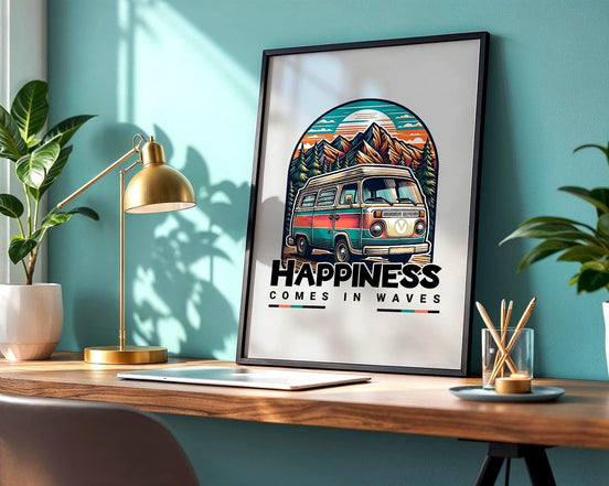 Affiche poster voyage, art van hippie, cadeau aventure, mandala - Essences Agape 30770067