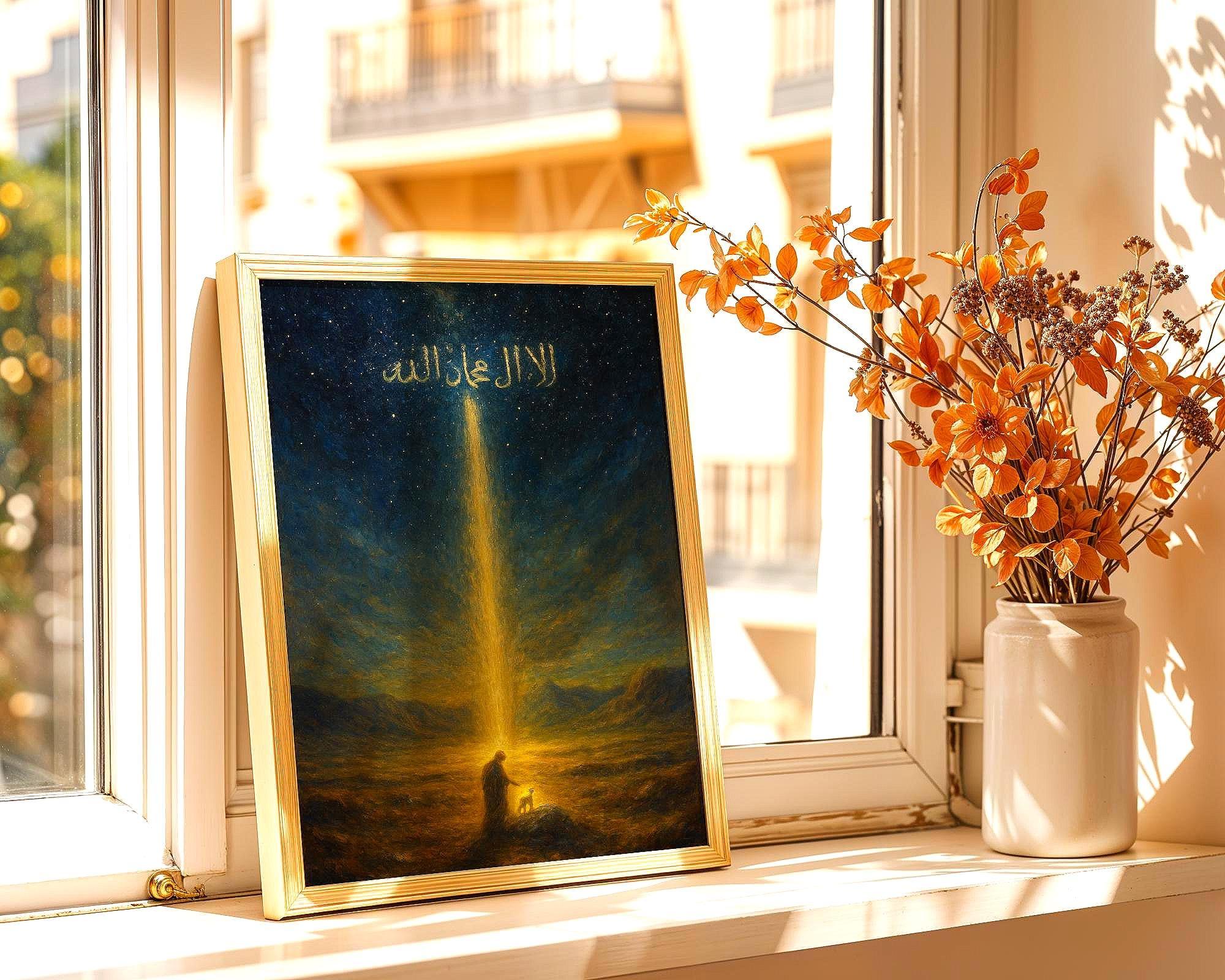 Affiche spirituelle islam, art désert peinture, poster religieux Allah - Essences Agape 11478701