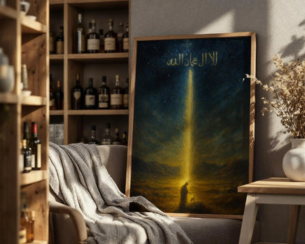 Affiche spirituelle islam, art désert peinture, poster religieux Allah - Essences Agape 25460646