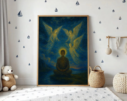 Affiche spirituelle positive anges, peinture française art, astrologie - Essences Agape 603457