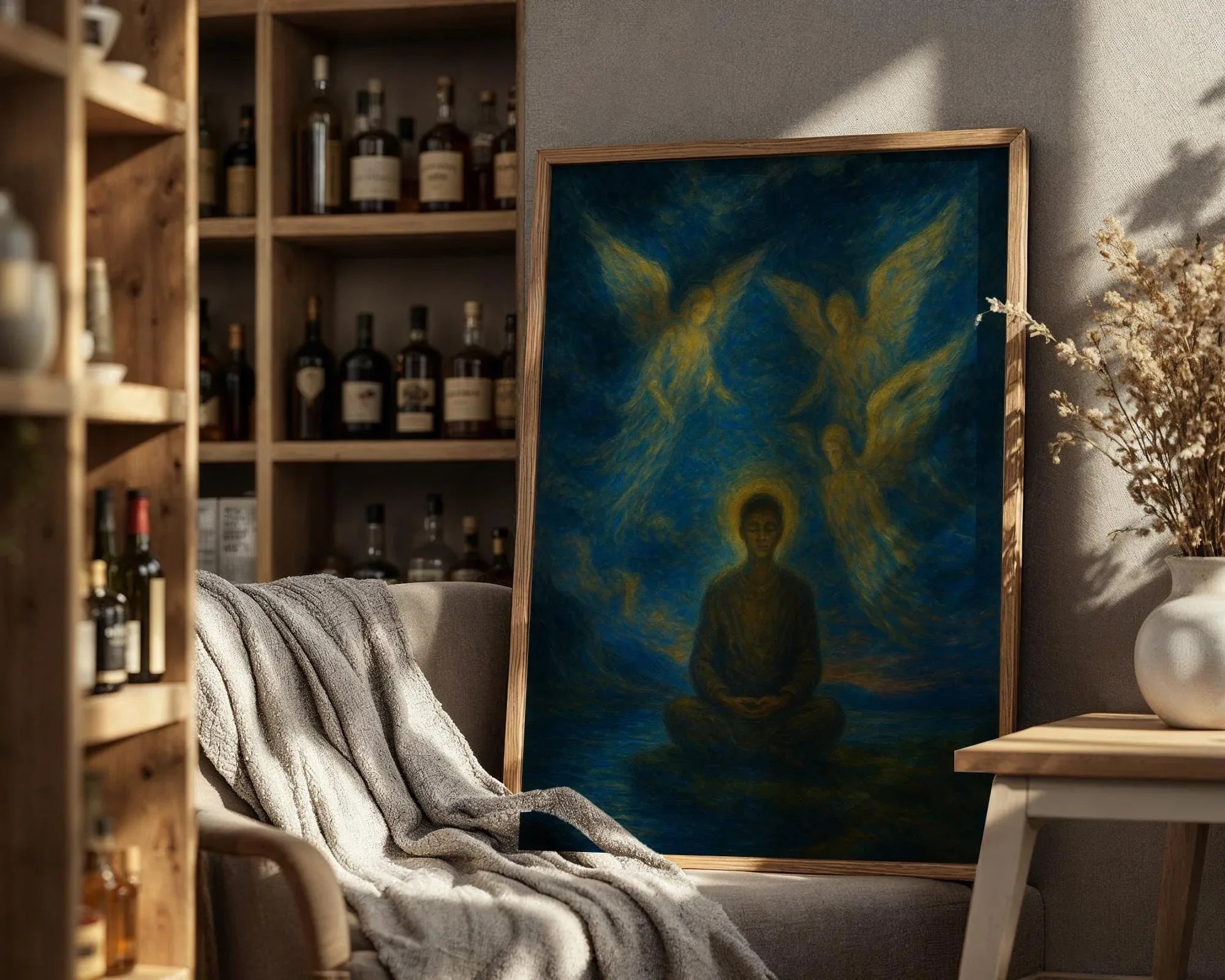 Affiche spirituelle positive anges, peinture française art, astrologie - Essences Agape 48235980