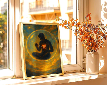 Affiche spirituelle positive, cœur réparé, peinture française art - Essences Agape 22772951