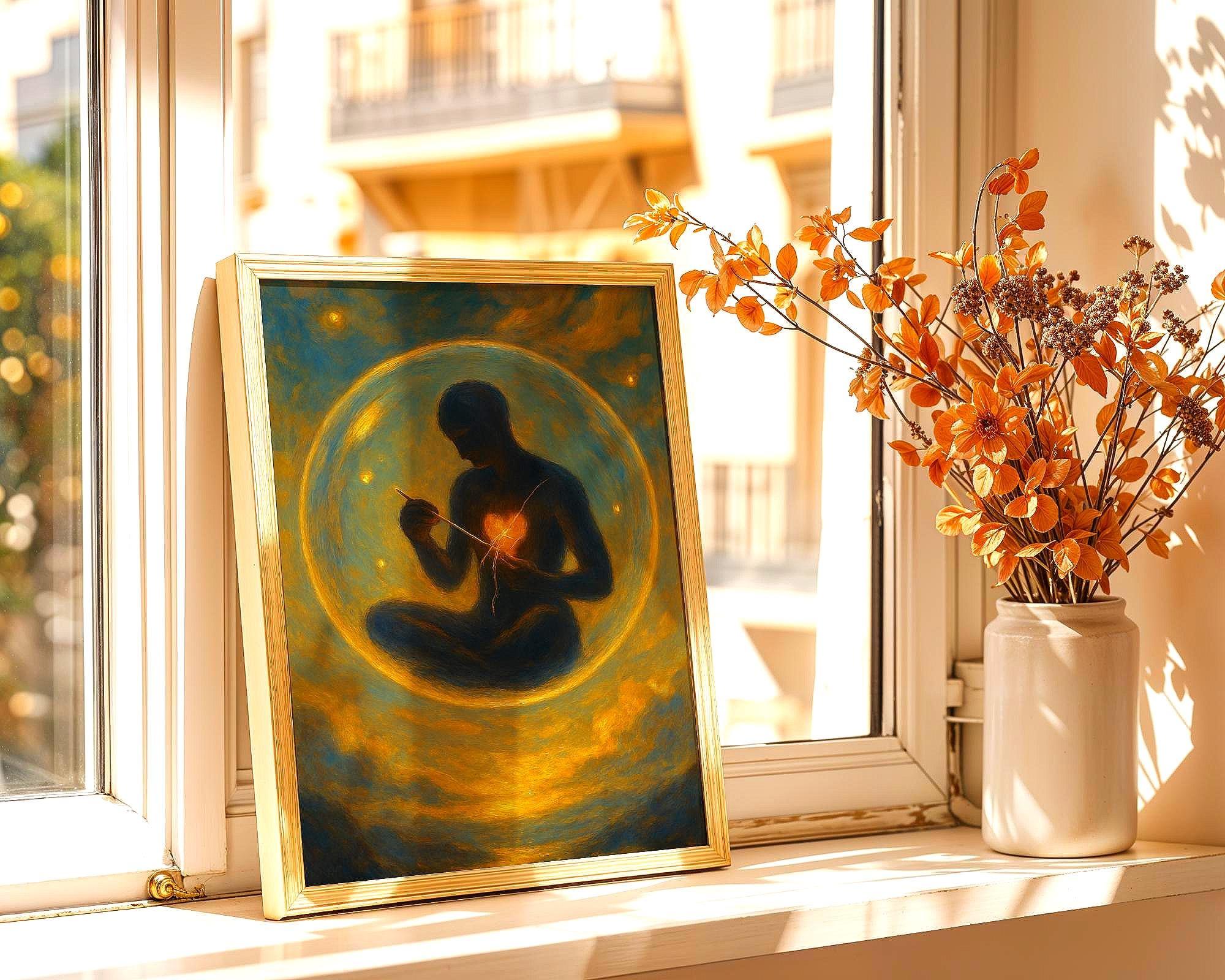 Affiche spirituelle positive, cœur réparé, peinture française art - Essences Agape 22772951