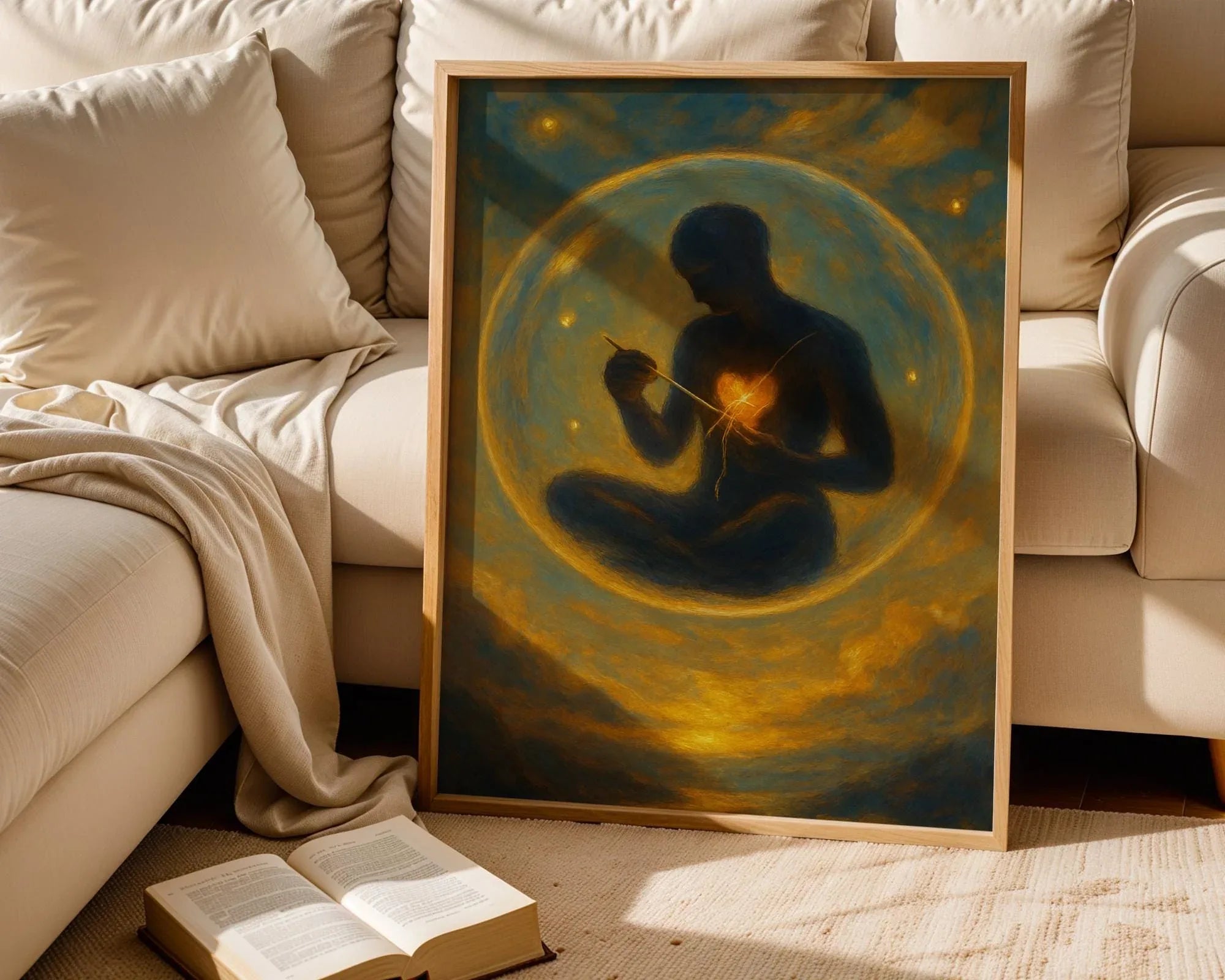 Affiche spirituelle positive, cœur réparé, peinture française art - Essences Agape 24435138