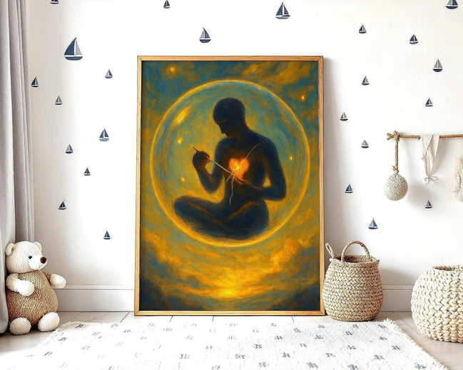 Affiche spirituelle positive, cœur réparé, peinture française art - Essences Agape 83162014