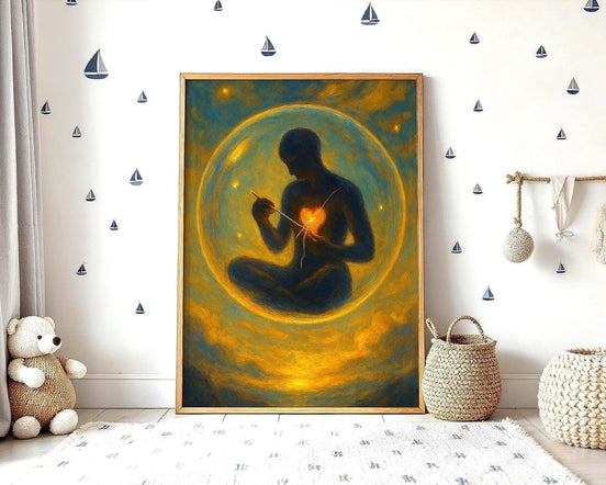 Affiche spirituelle positive, cœur réparé, peinture française art - Essences Agape 83162014