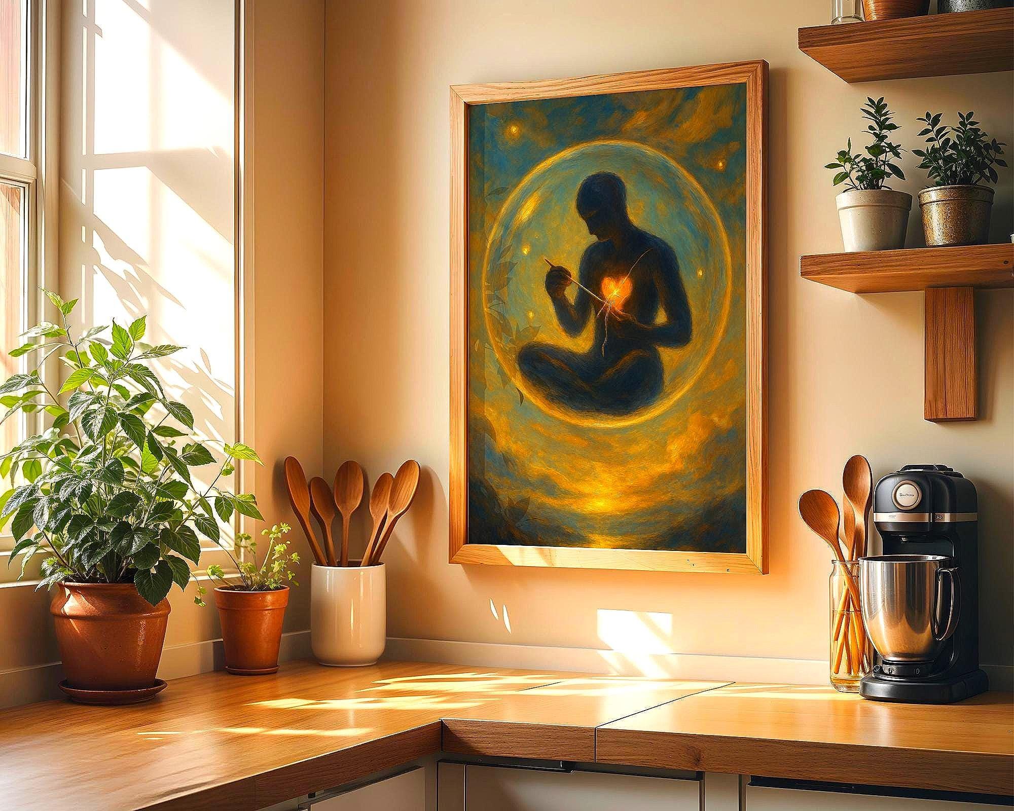 Affiche spirituelle positive, cœur réparé, peinture française art - Essences Agape 91999793