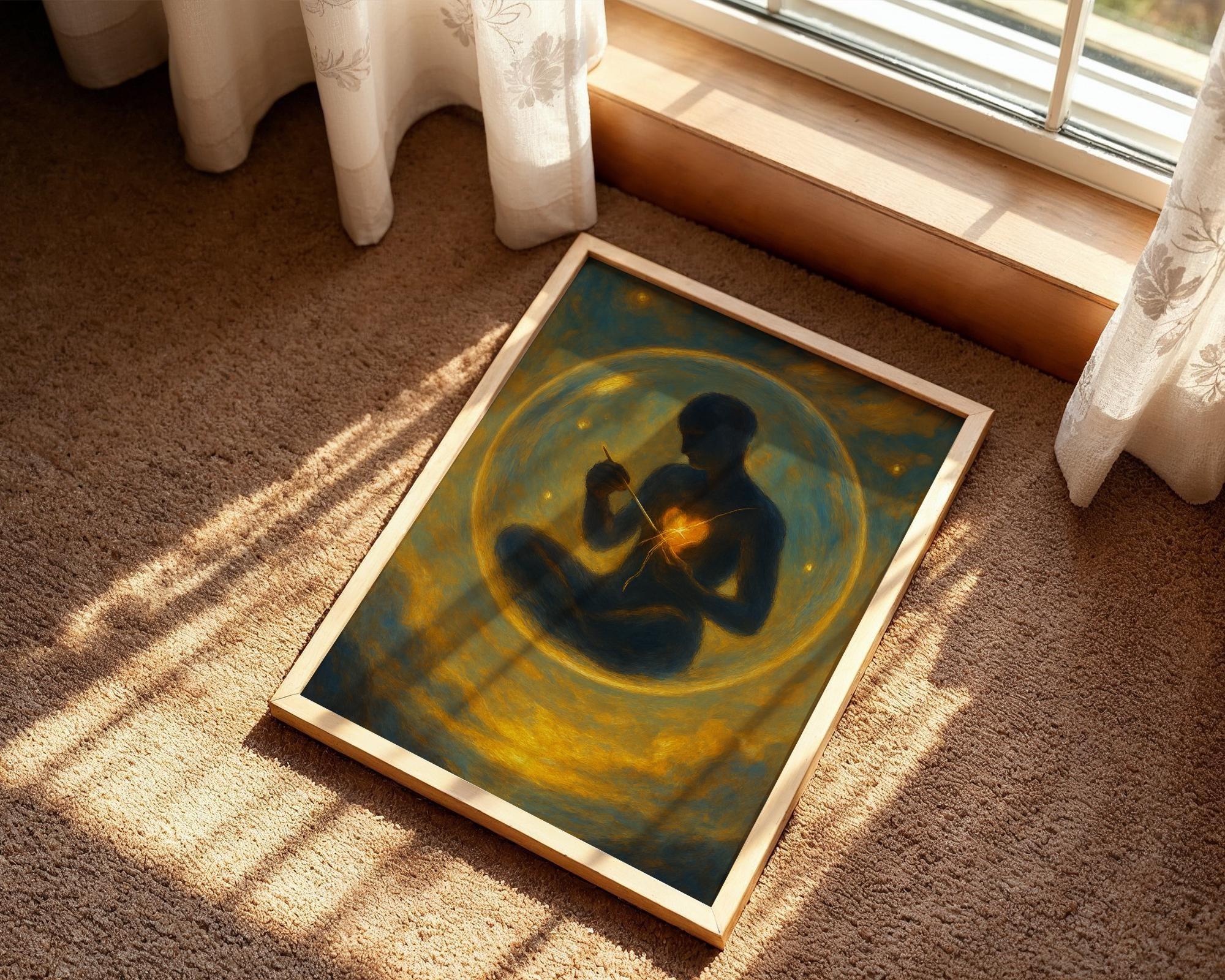 Affiche spirituelle positive, cœur réparé, peinture française art - Essences Agape 78020025