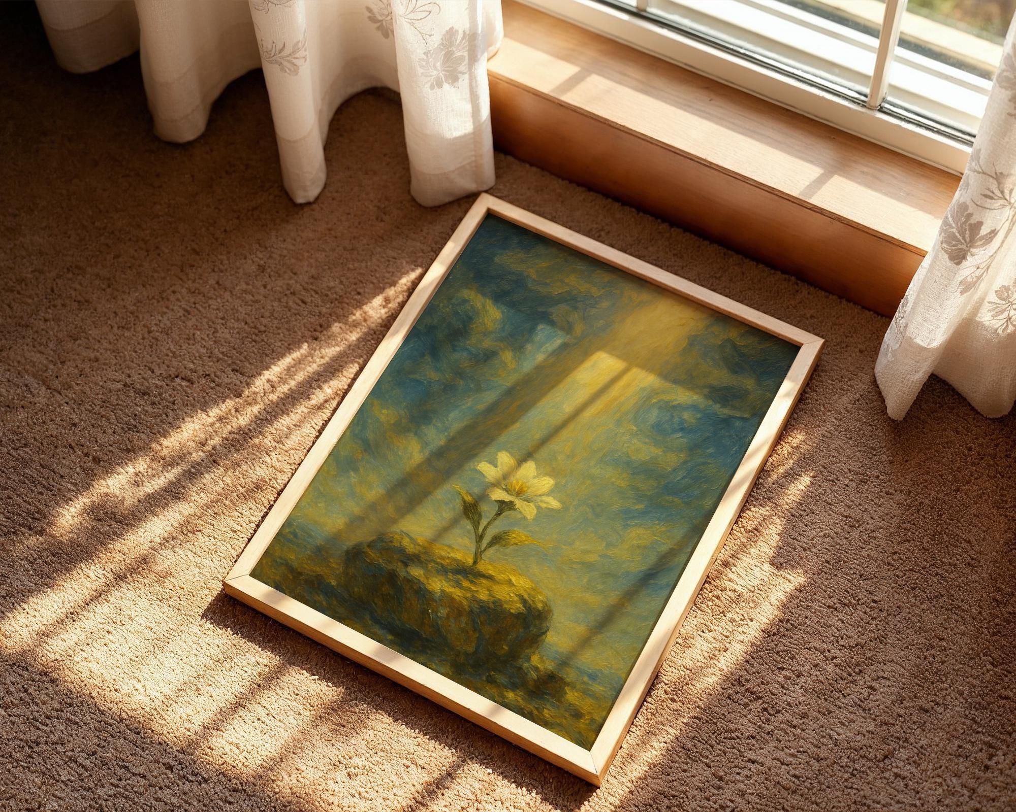 Affiche spirituelle positive, fleur lumière, poster yoga affirmation - Essences Agape 91419733