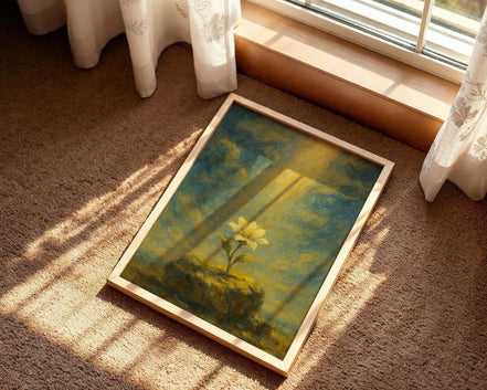 Affiche spirituelle positive, fleur lumière, poster yoga affirmation - Essences Agape 91419733